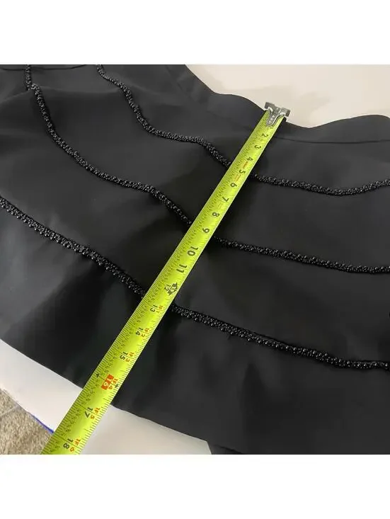 Endless Rose Pearl Trim Mini Circle Skirt Black Anthropologie NWOT Size Large - Picture 9 of 9